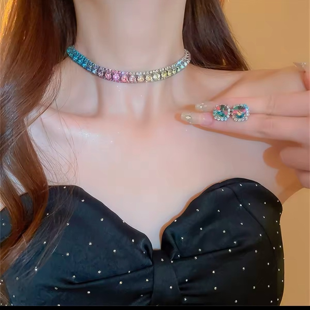 Crystal Costume Jewelry -  Necklace & Earring Set - Picture 2 of 2